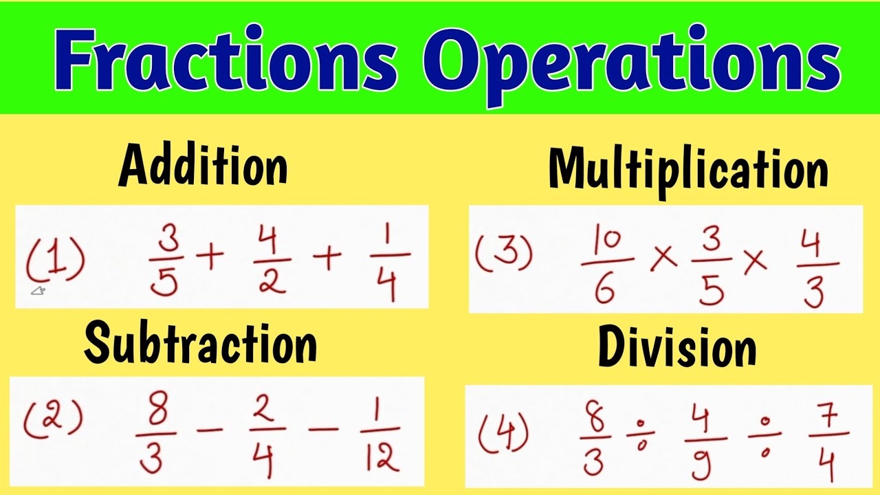 How To Add Subtract Multiply And Divide Three Fractions 