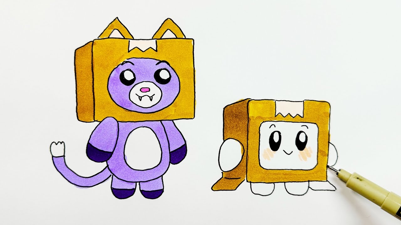 How To Draw Foxy And Boxy From Lankybox
