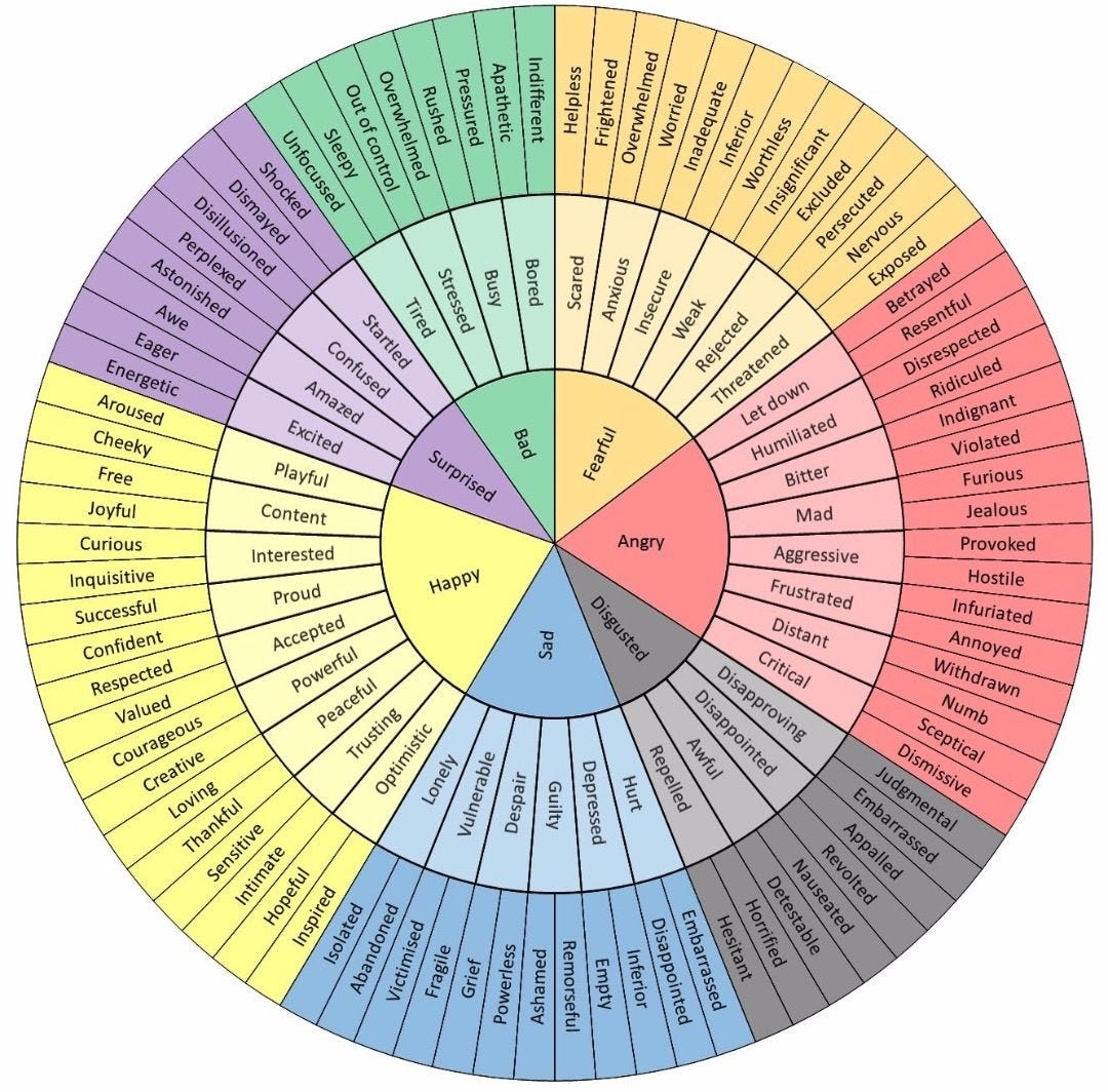 Feelings Wheel Printable