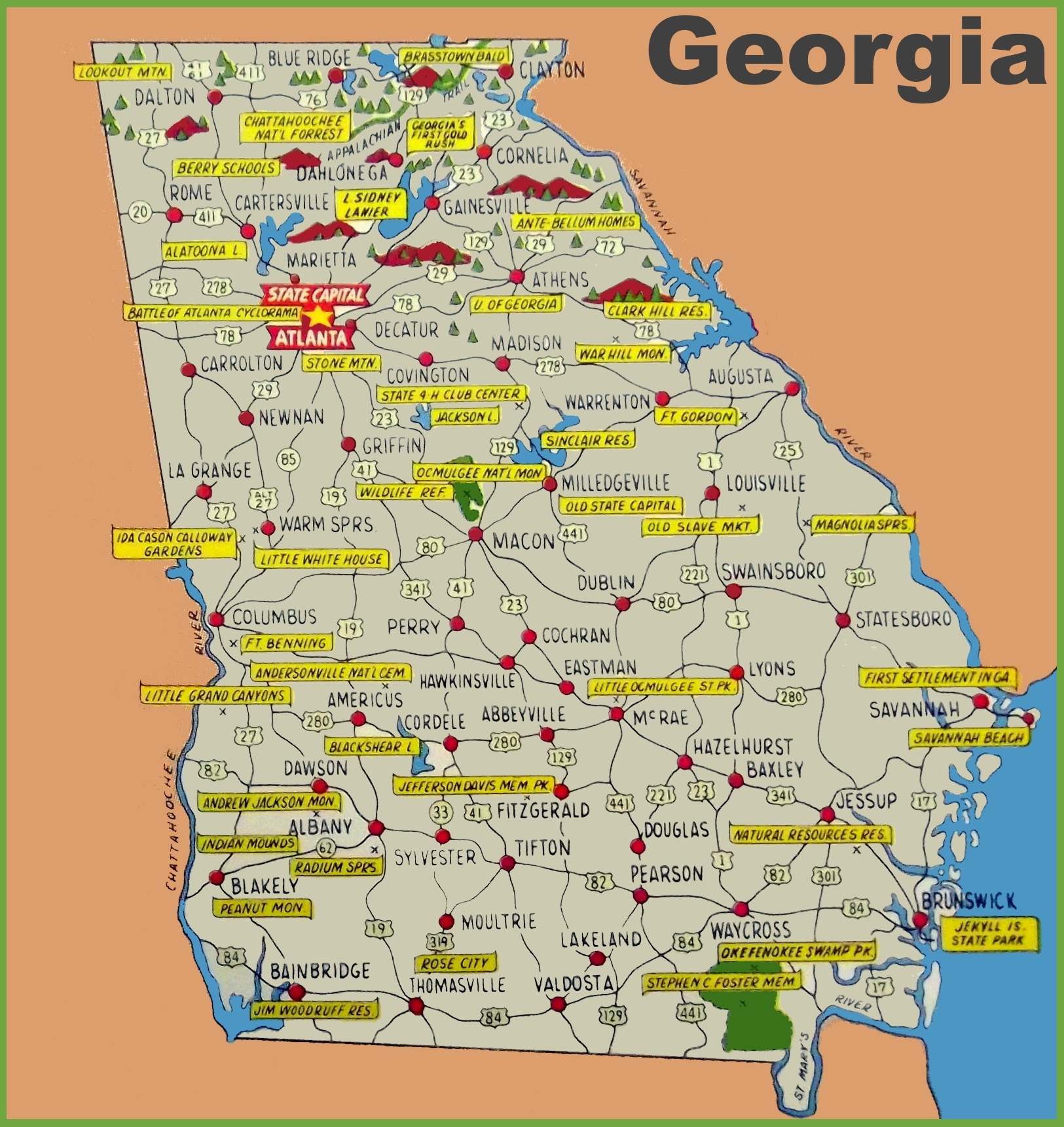 Georgia Printable Map