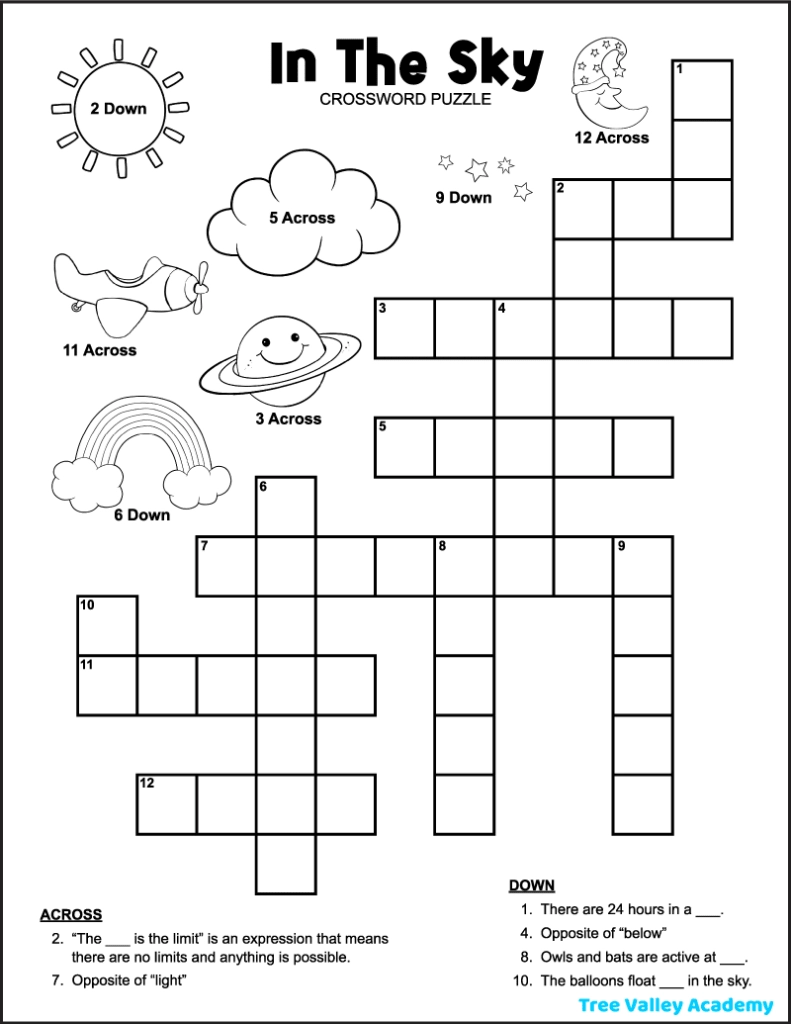 Printable Crosswords For Kids