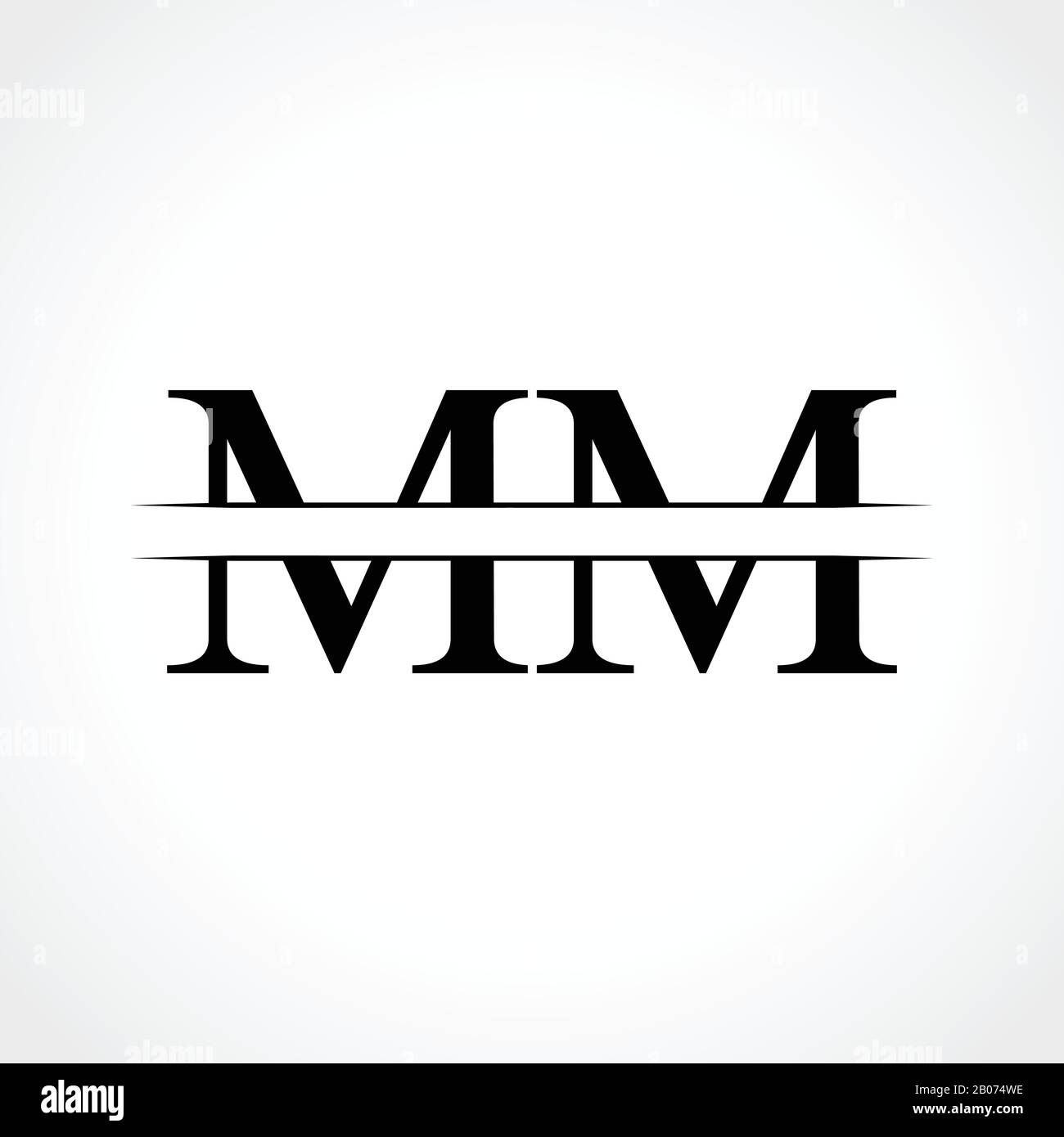 Initial MM Letter Logo Design Vector Template Abstract Black 