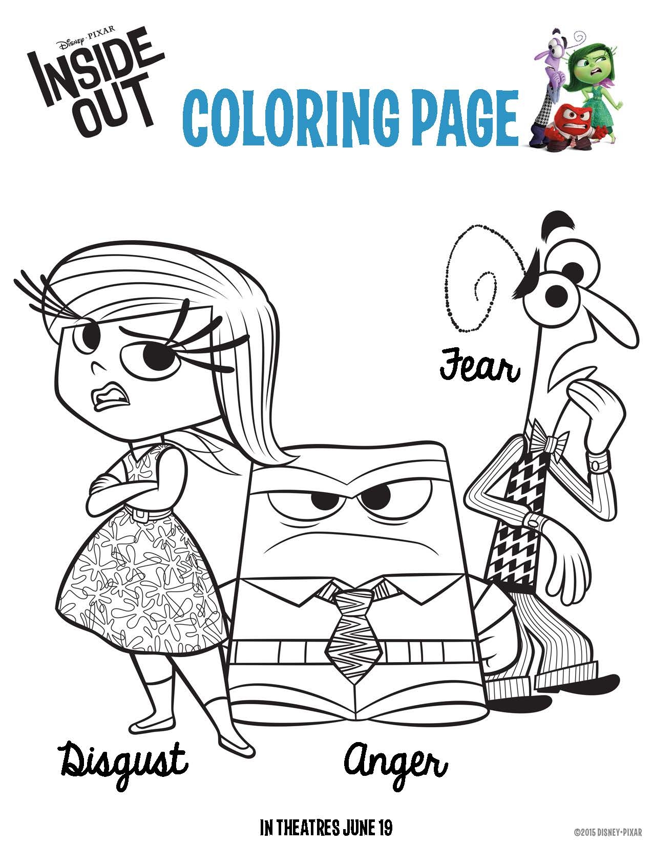 Inside Out Coloring Sheets Printable