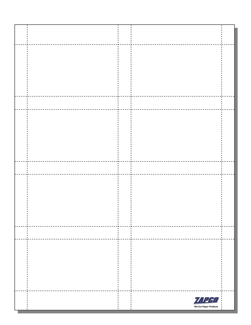 Item 613 8 Up 3 1 2 X 2 Business Card Paper With Bleed 8 1 2 X 