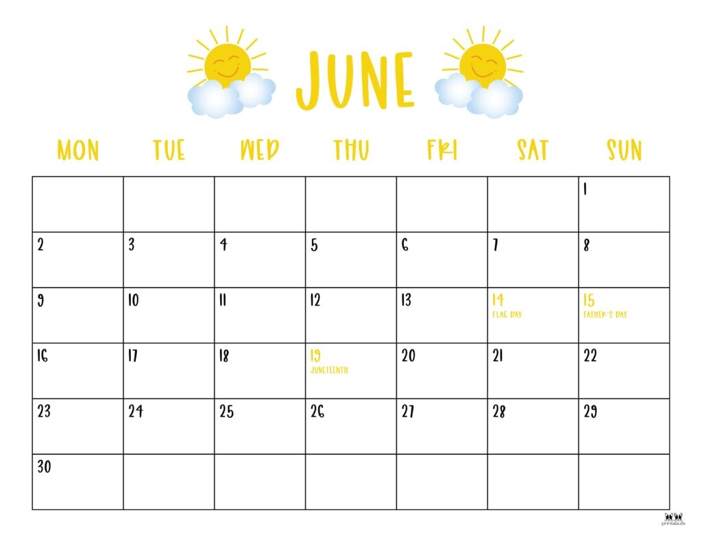 June Free Printable Calendar