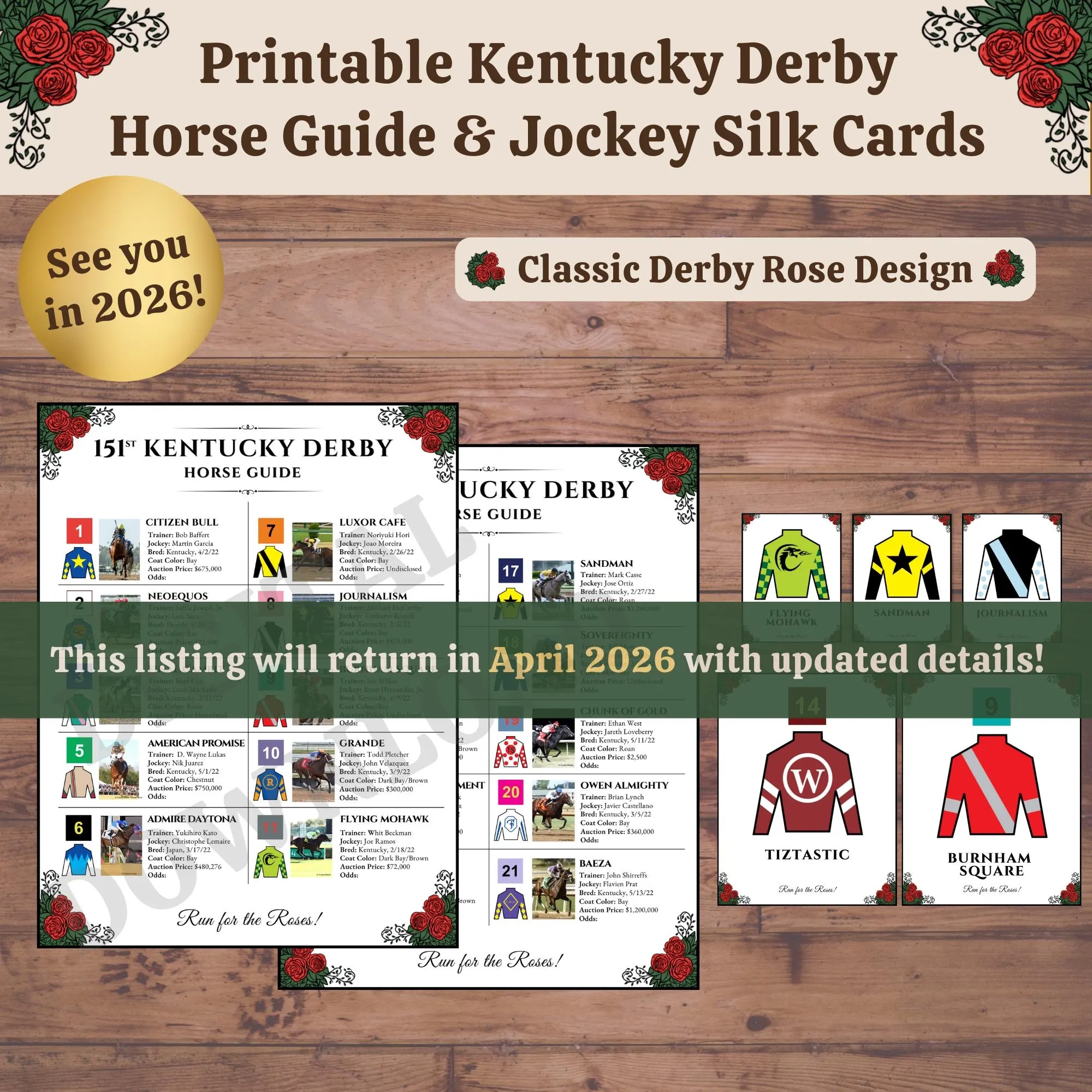 Kentucky Derby Horse Guide amp Jockey Silks Cards PDF Download 