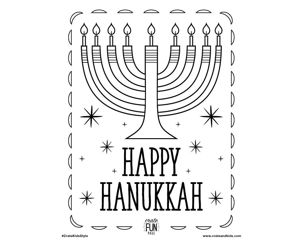Kids Hanukkah Free Printable Coloring Page Crate amp Kids Canada