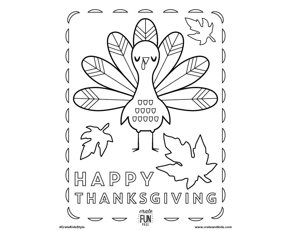 Kids Thanksgiving Themed Free Printable Coloring Page Crate amp Kids