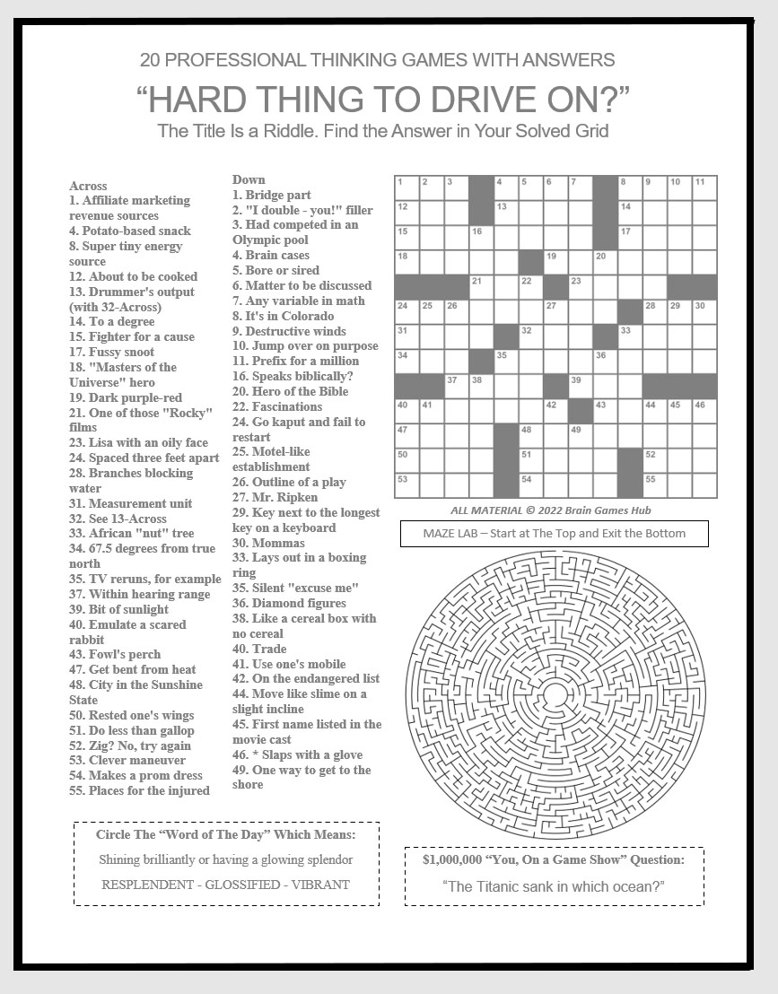Free Printable Crossword Uclick
