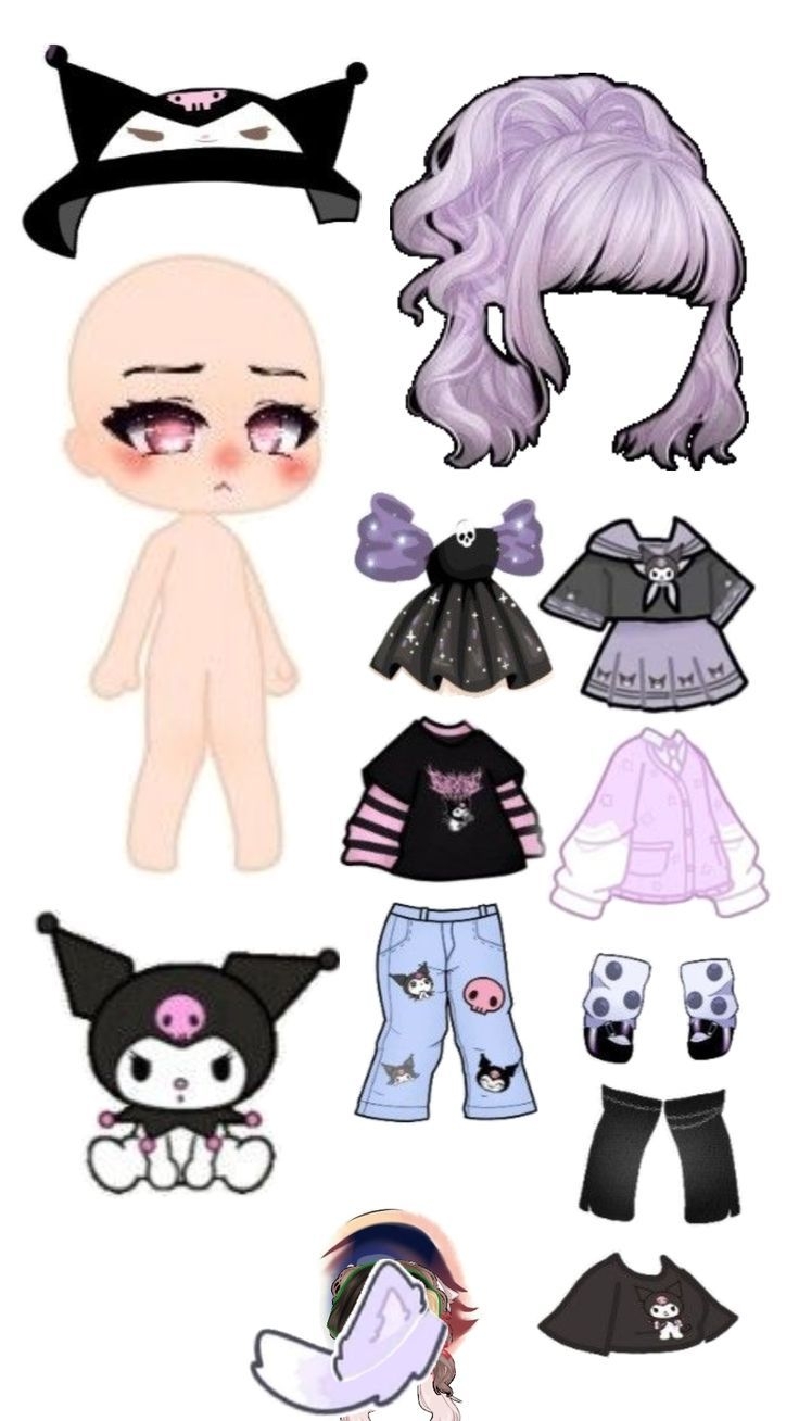 Kuromi Paper Doll Printable