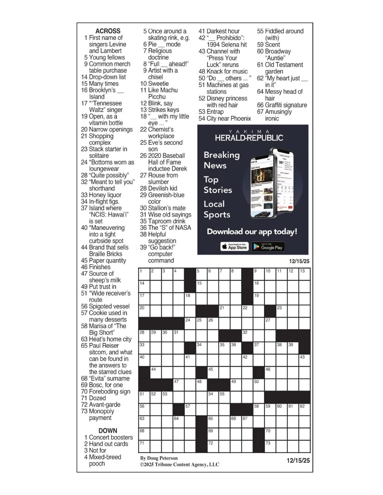 Todays Printable La Times Crossword