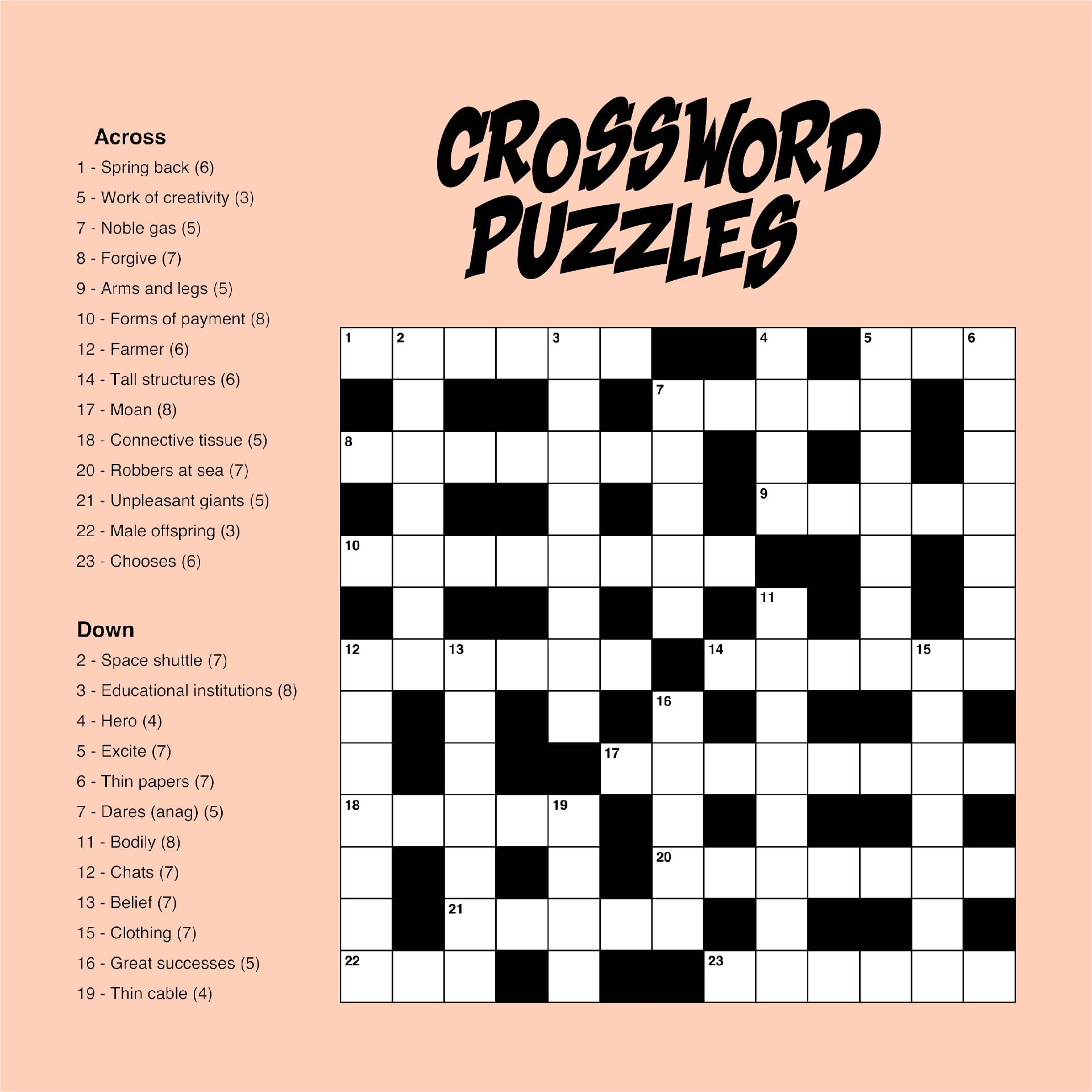 Free Printable Crossword Puzzles For Adults