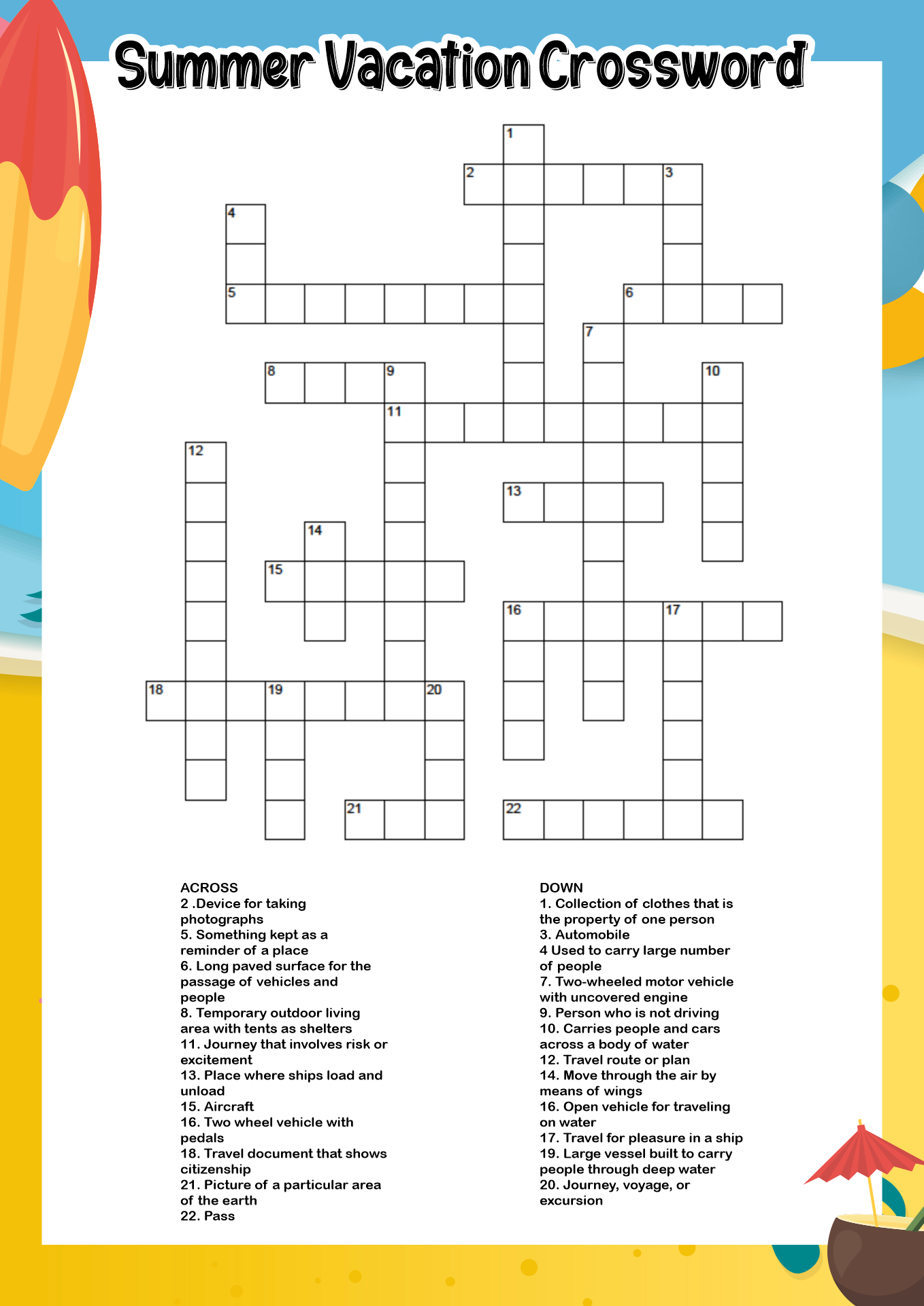 Large Printable Crossword Puzzles