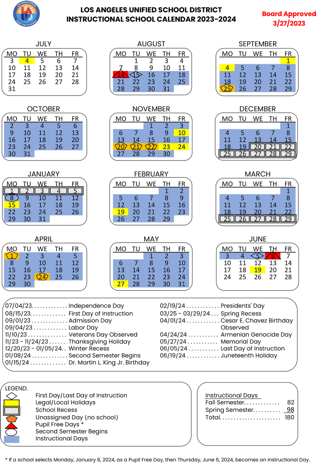 Lausd 2025 To 2026 Calendar Printable