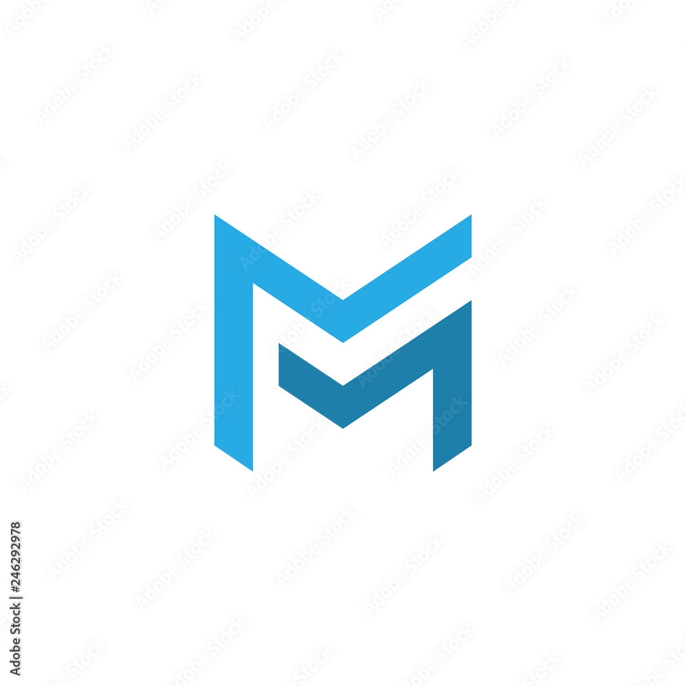 Letter Mm Logo Template Double Letter M Creative Symbol Vector 