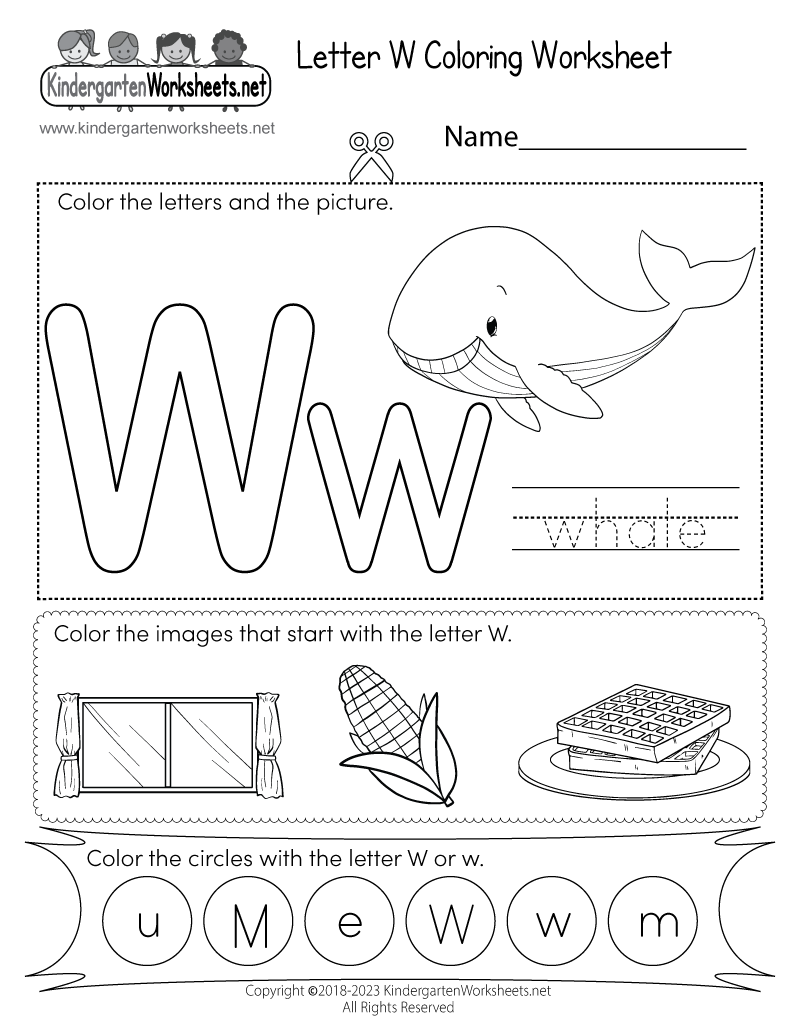 Letter W Coloring Worksheet Free Printable Digital amp PDF