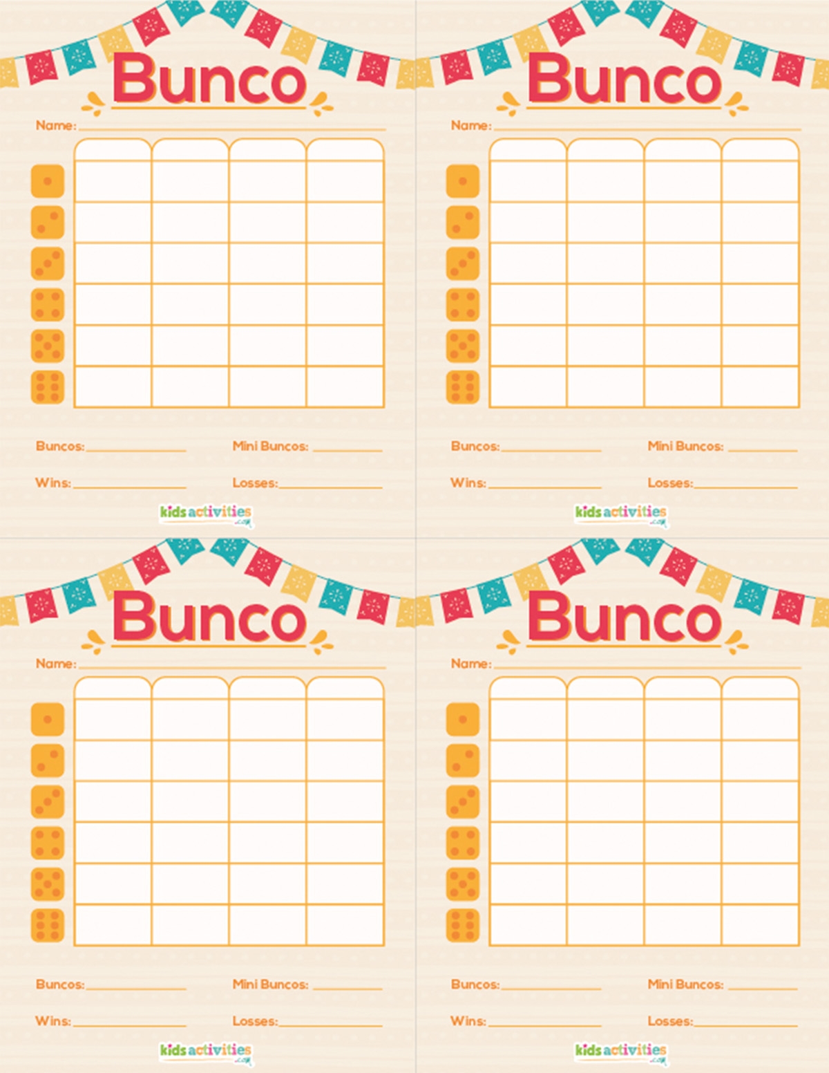 Make A Bunco Party Box With Free Printable Bunco Score Sheets 