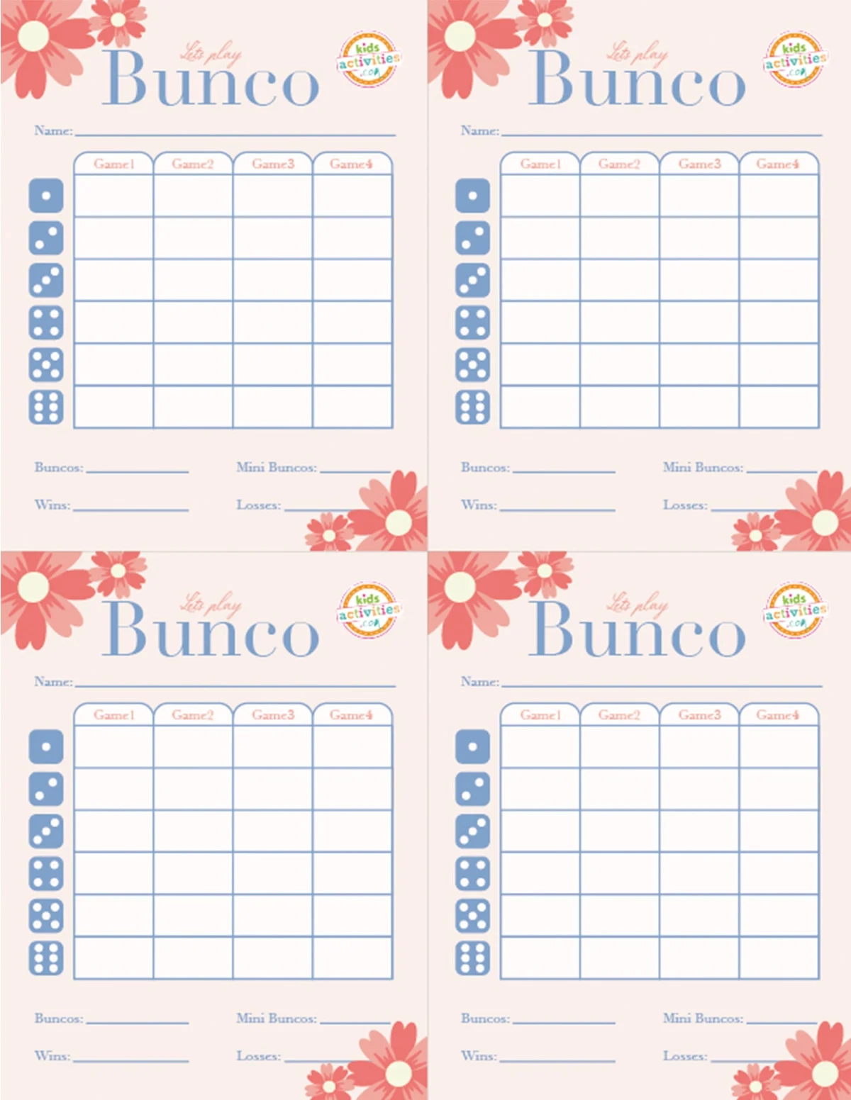 Make A Bunco Party Box With Free Printable Bunco Score Sheets 