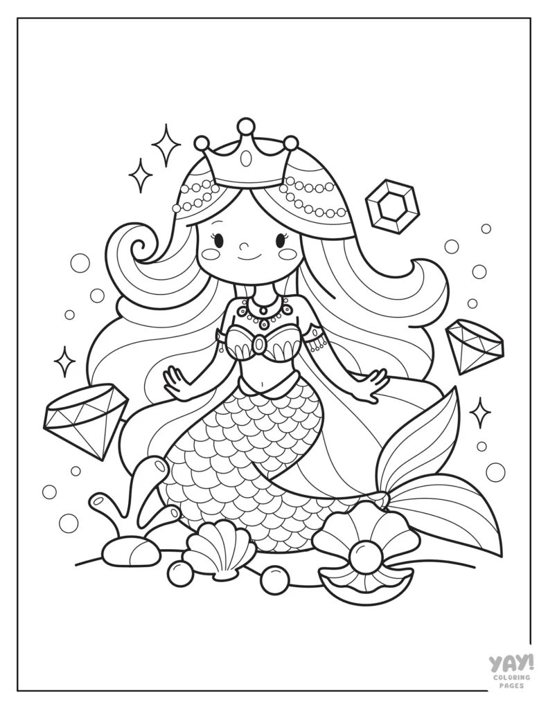 Printable Colouring Pages Mermaid