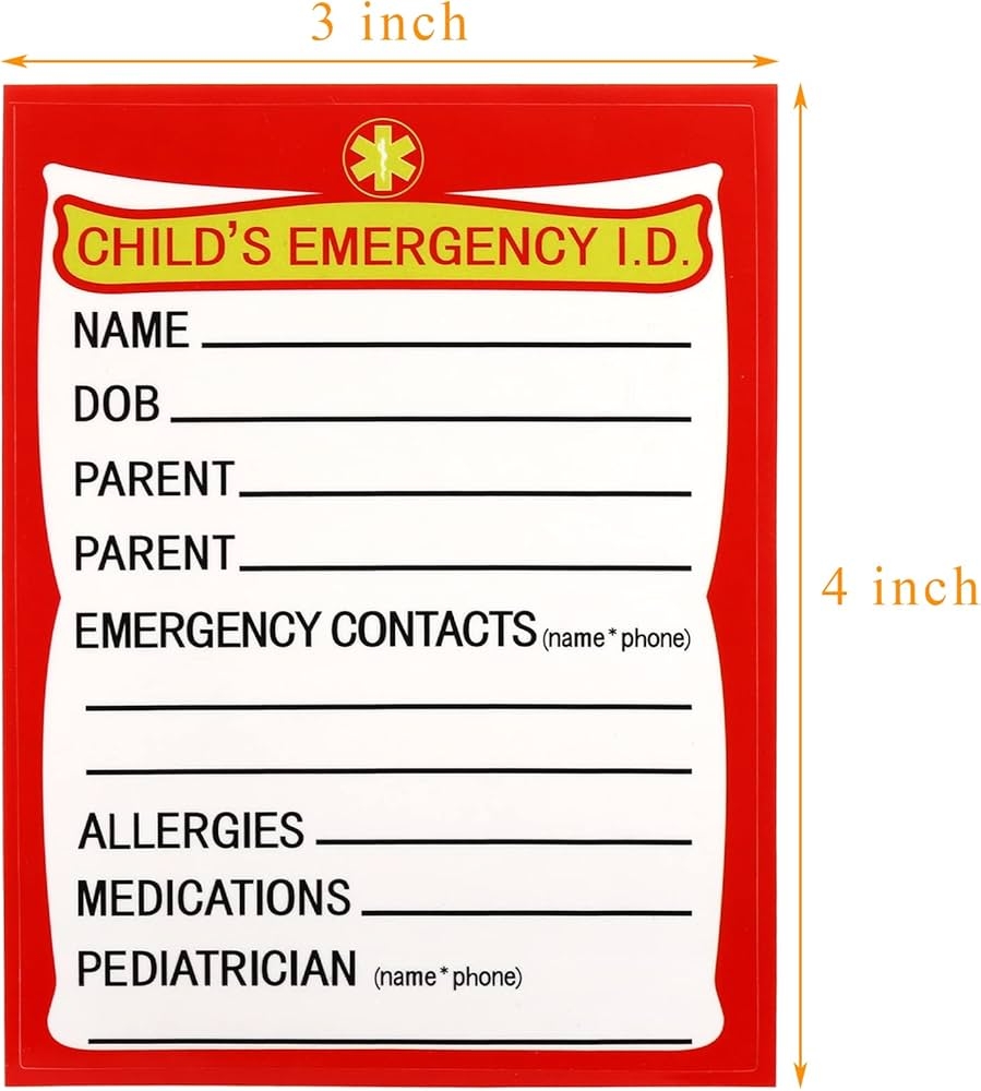 Printable Emergency Stickers