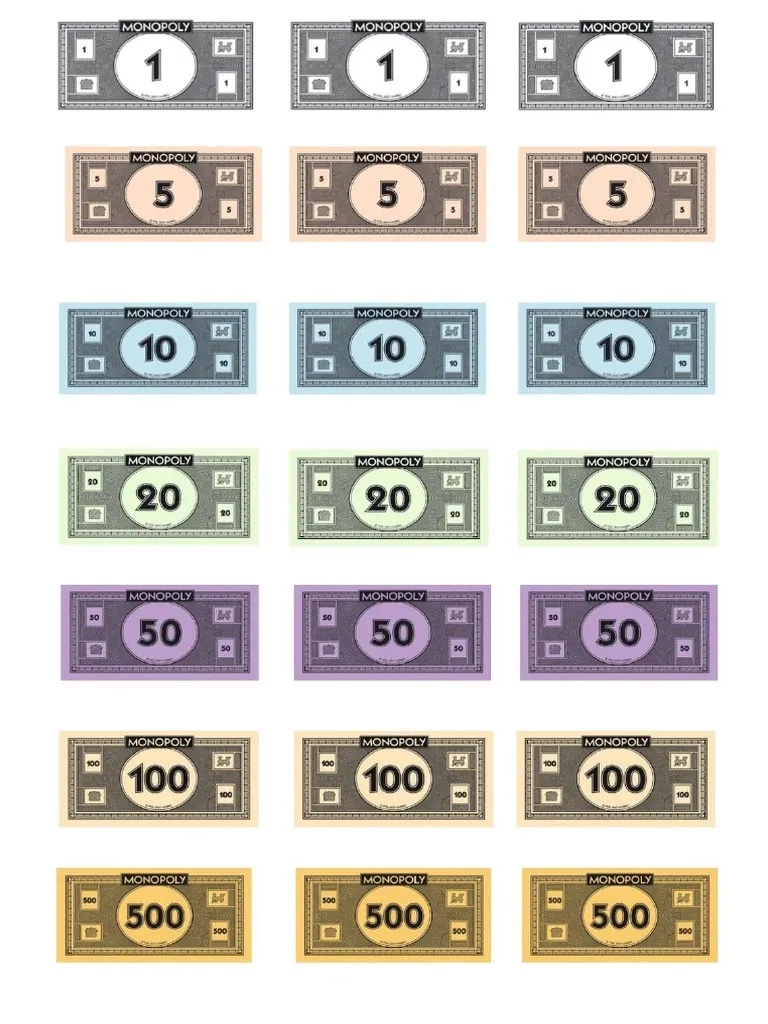 Monopoly Money Template PDF
