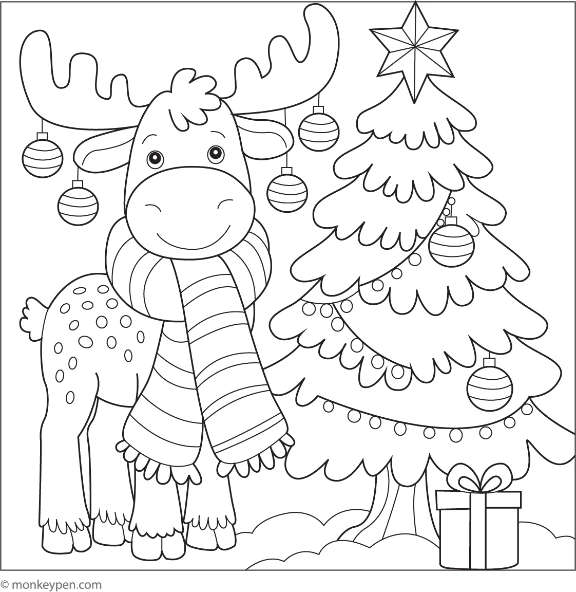 Coloring Pages Christmas Tree Printable