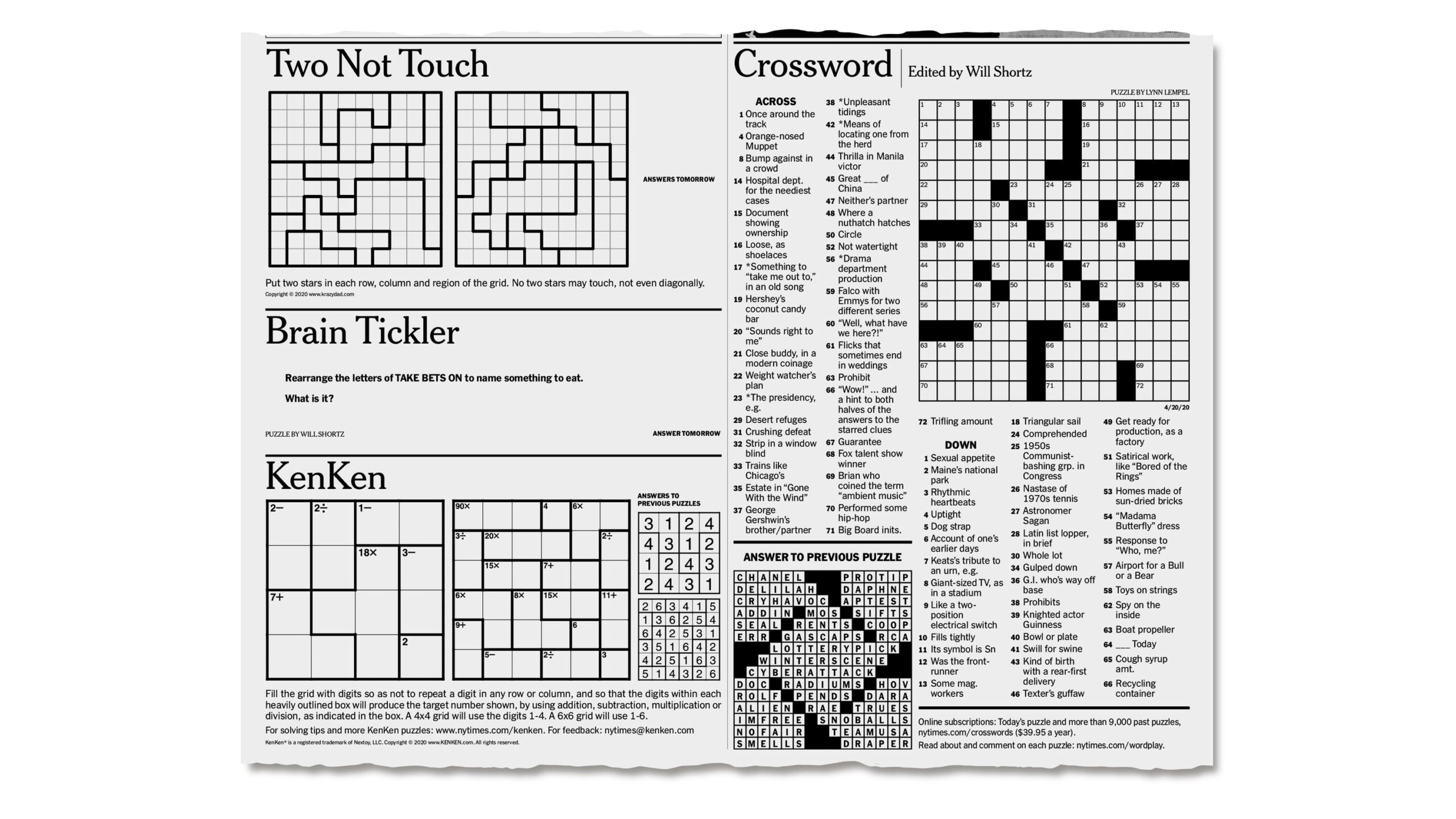 More Puzzles To Pass The Time The New York Times