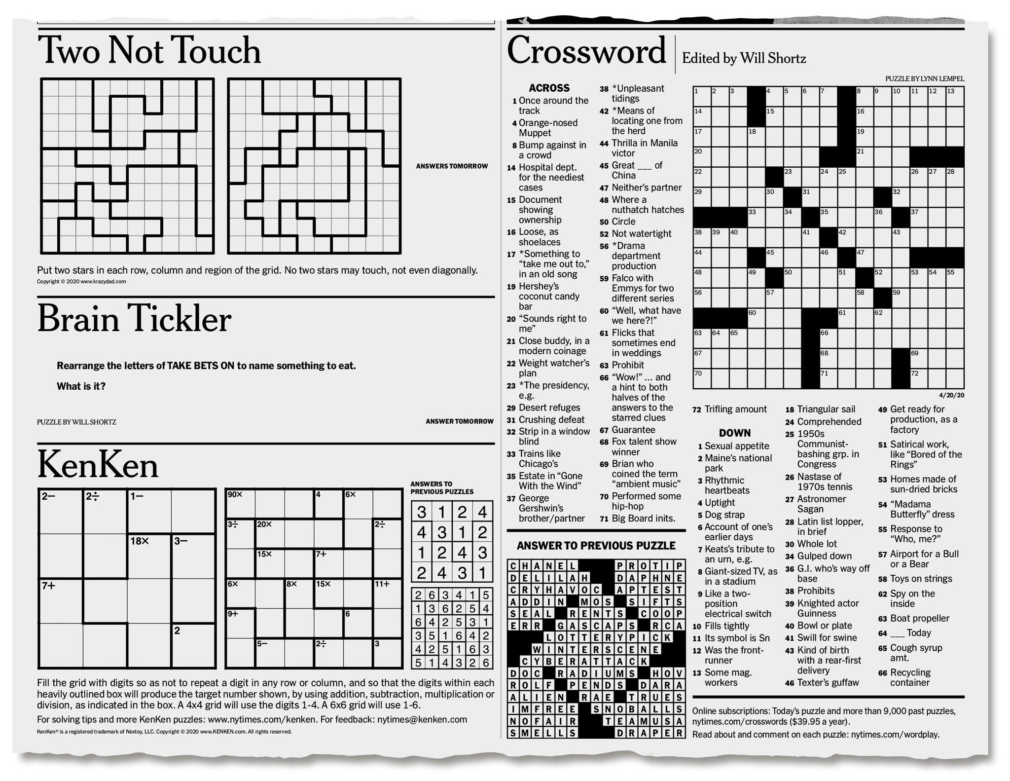 New York Times Wednesday Crossword Printable