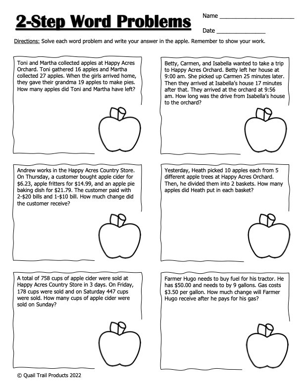 Multiplication And Division Word Problems