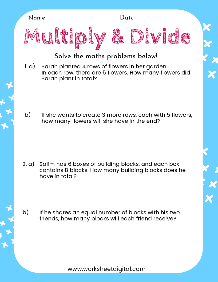 Multiplication Division Word Problems For Grade 3 Worksheet 