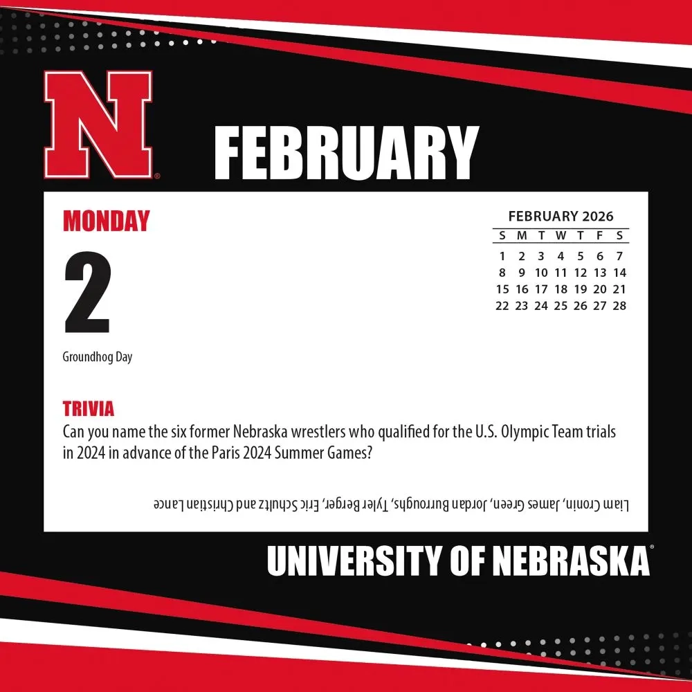 Nebraska Cornhuskers 2026 Desk Calendar Calendars