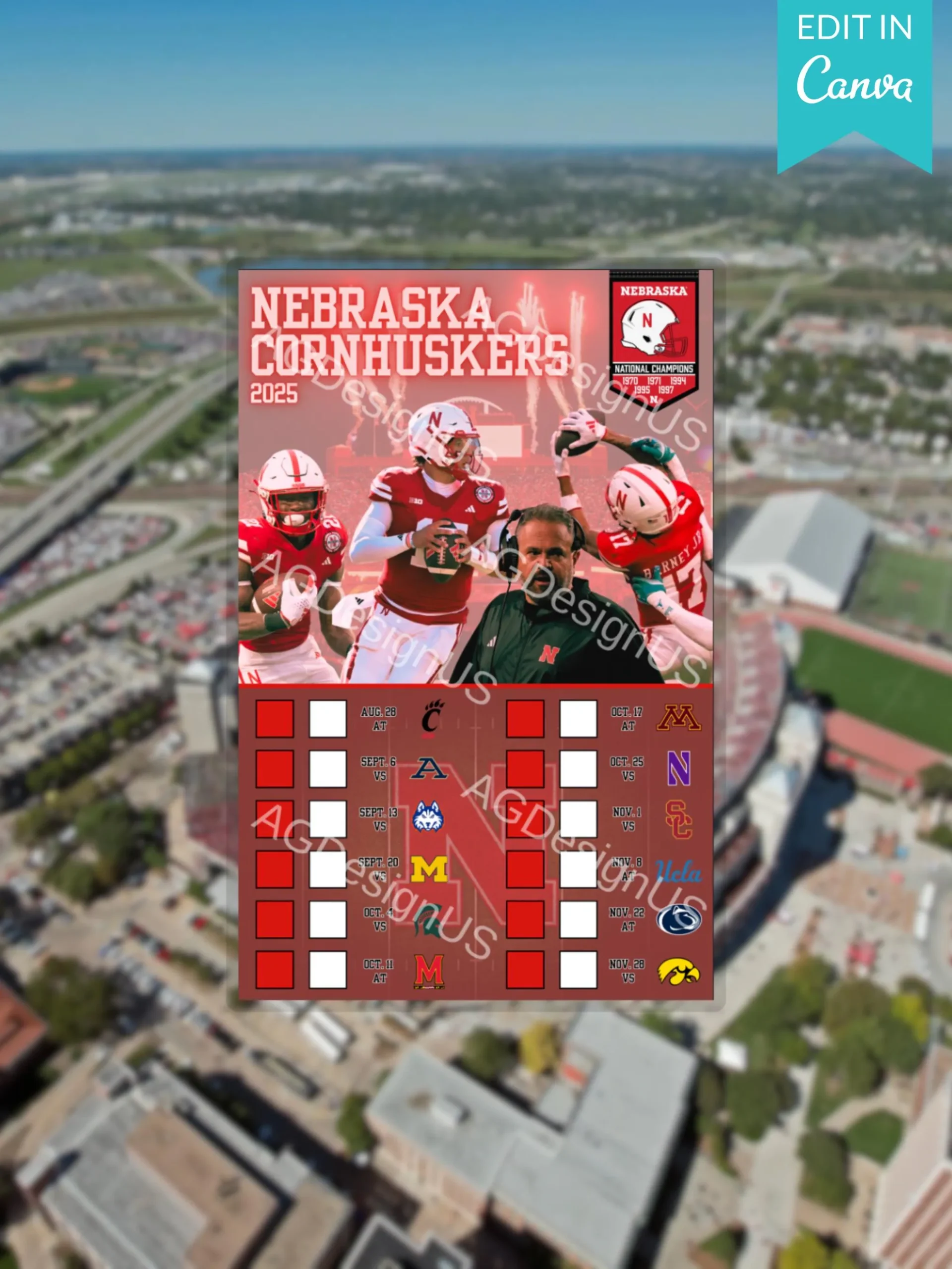 Husker Football Schedule 2026 Printable