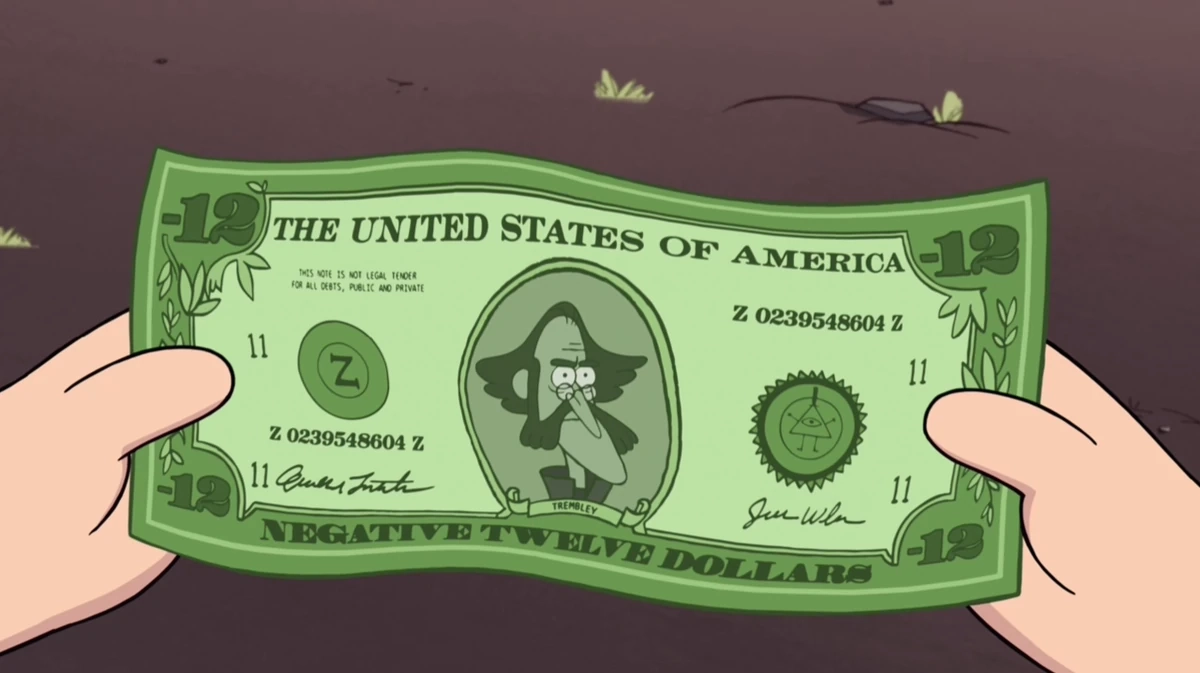 Negative Twelve Dollar Bill Gravity Falls Wiki Fandom
