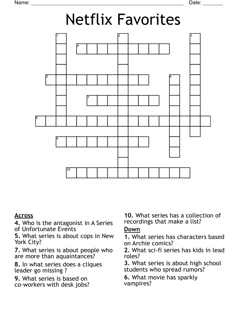Current Events Crossword Puzzle Printable