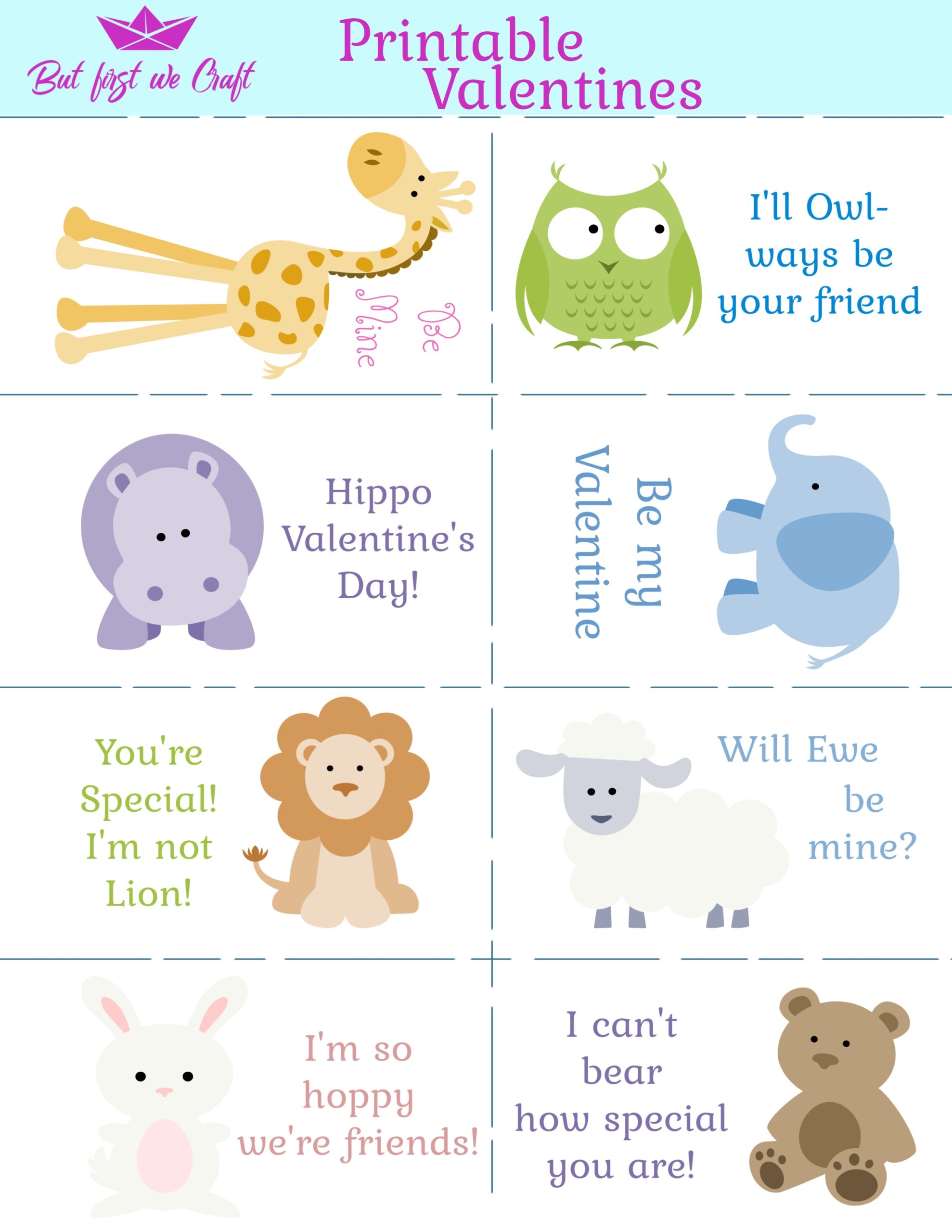 Childrens Printable Valentines Day Cards