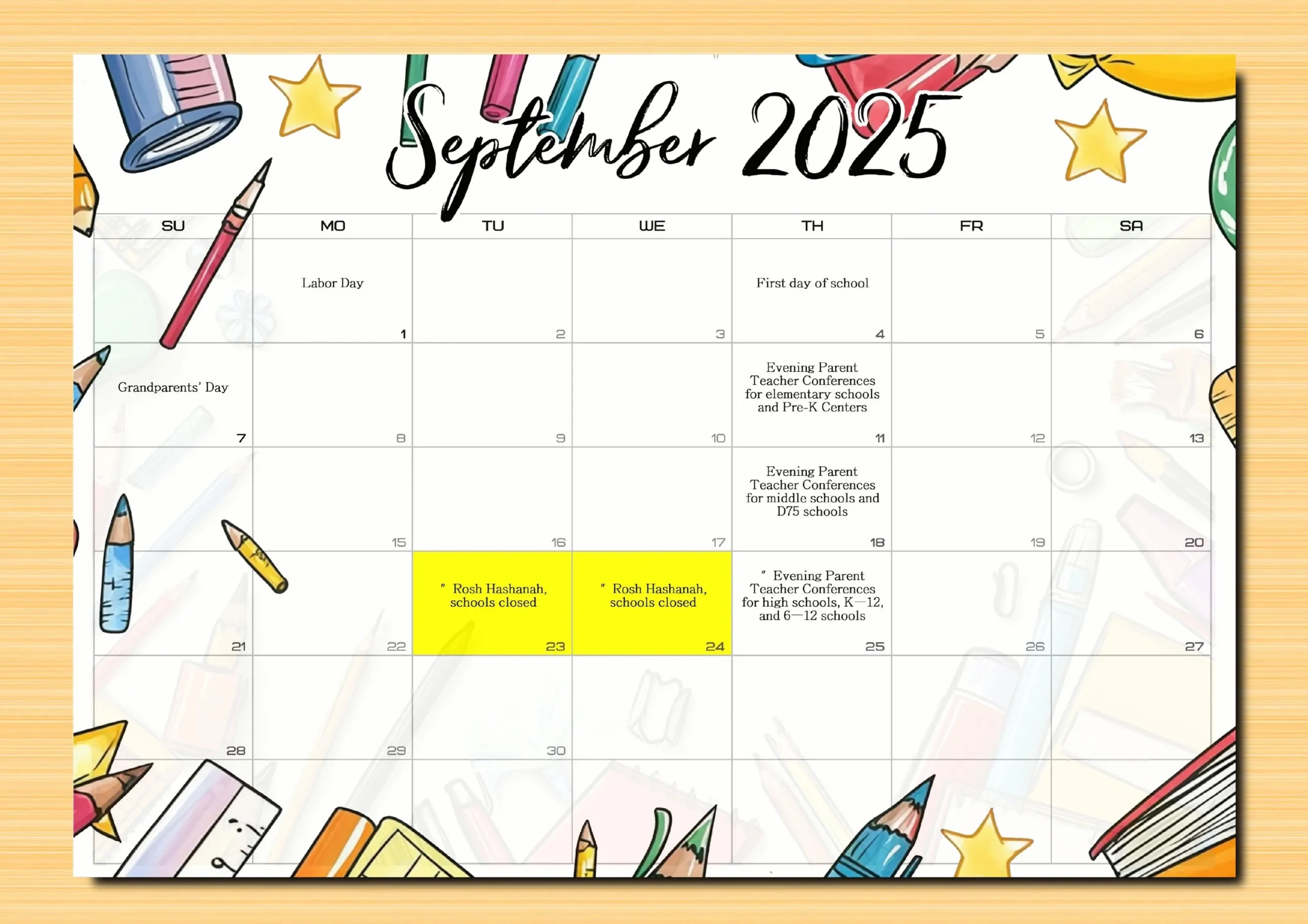 New York School Calendar 2025 2026 august To June Printable 