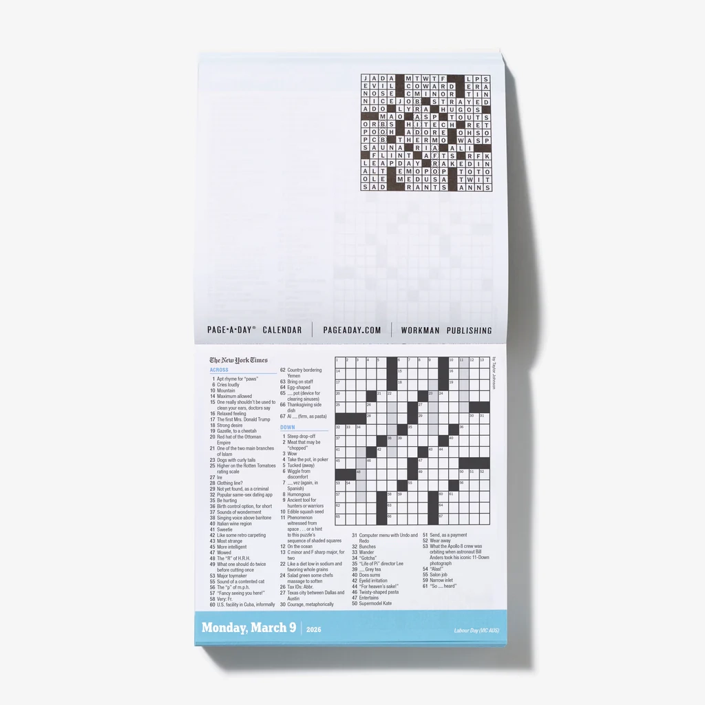 New York Times 2026 Daily Crossword Calendar The New York Times 