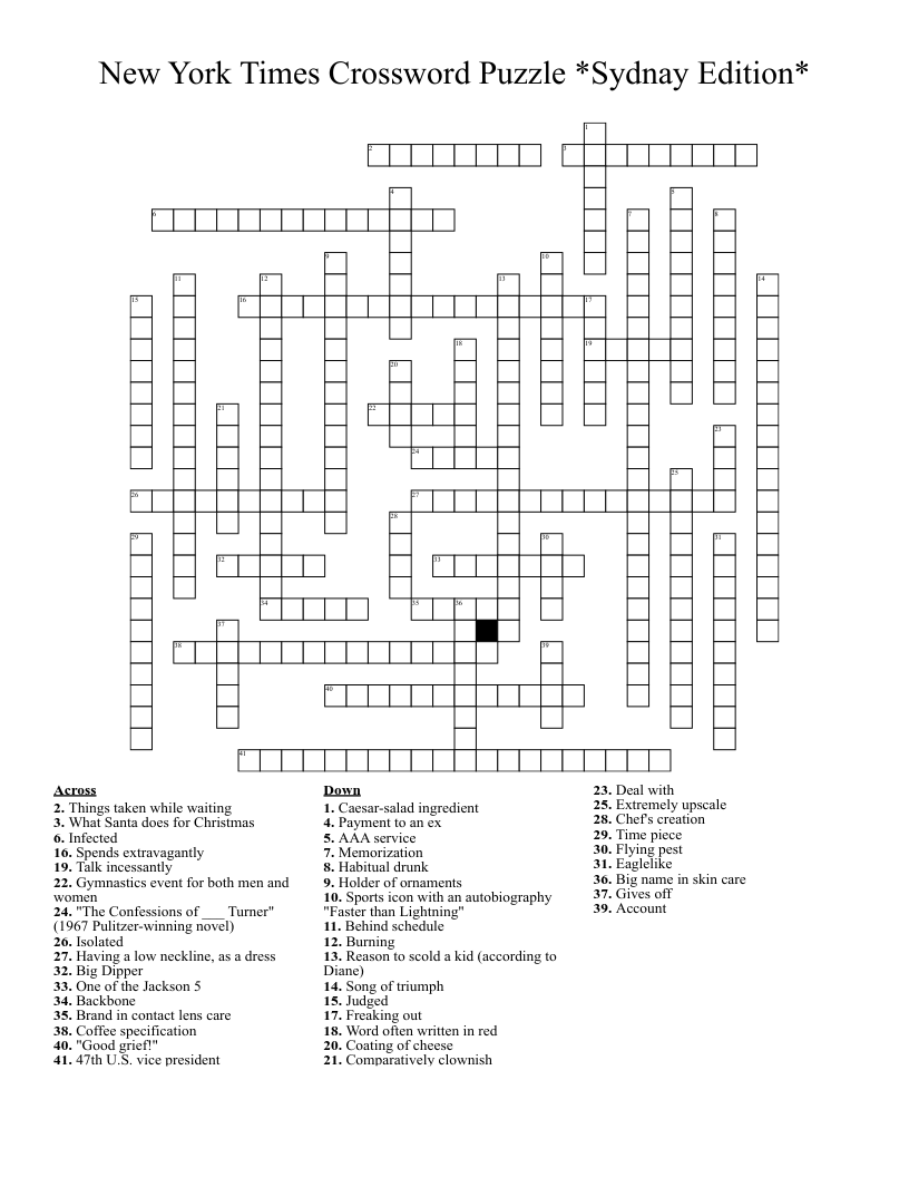 Ny Times Crossword Sunday Printable