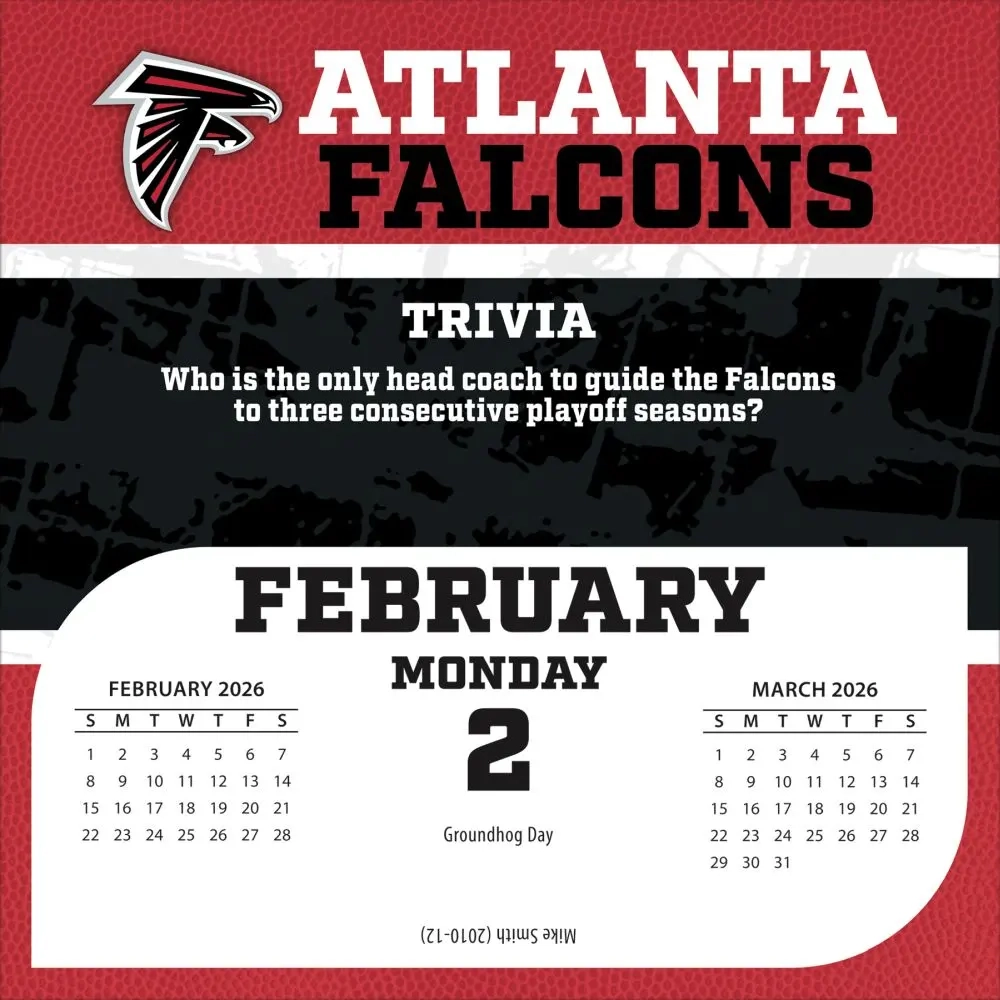 NFL Atlanta Falcons 2026 Desk Calendar Calendars