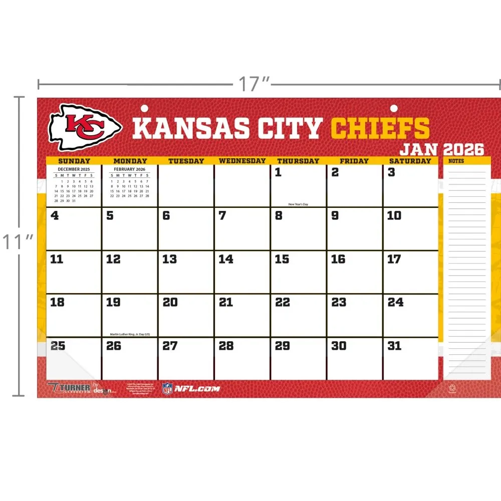 NFL Kansas City Chiefs 2026 Desk Pad Calendars