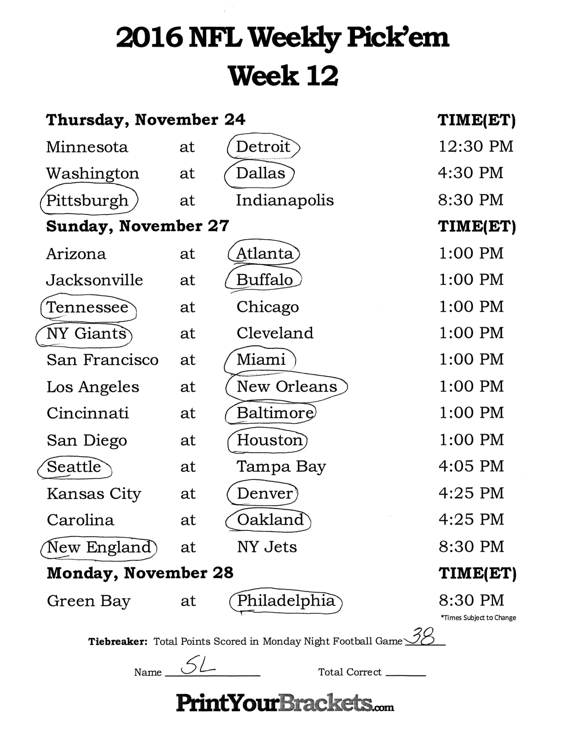 Nfl Week 12 All Picks PDF