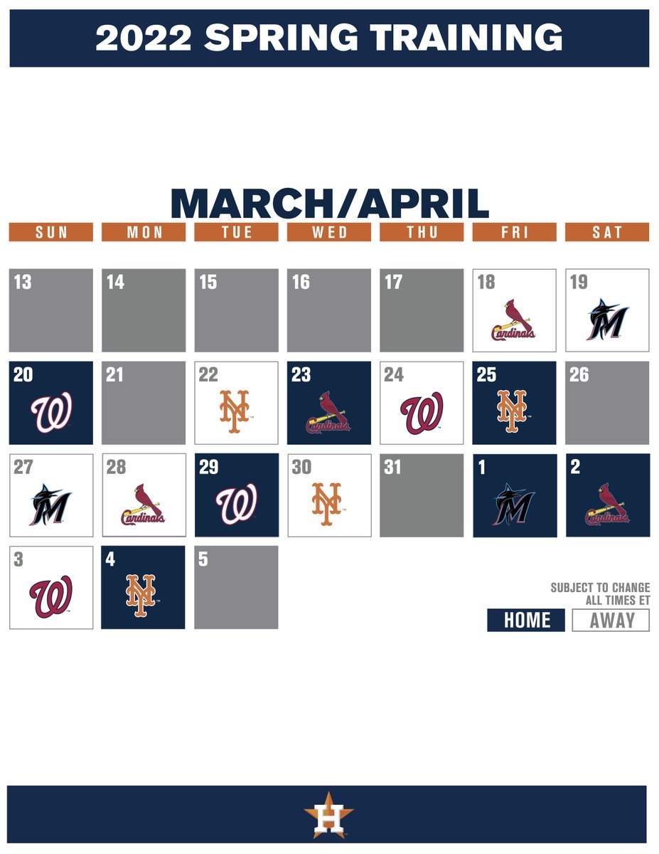 Houston Astros Printable Schedule