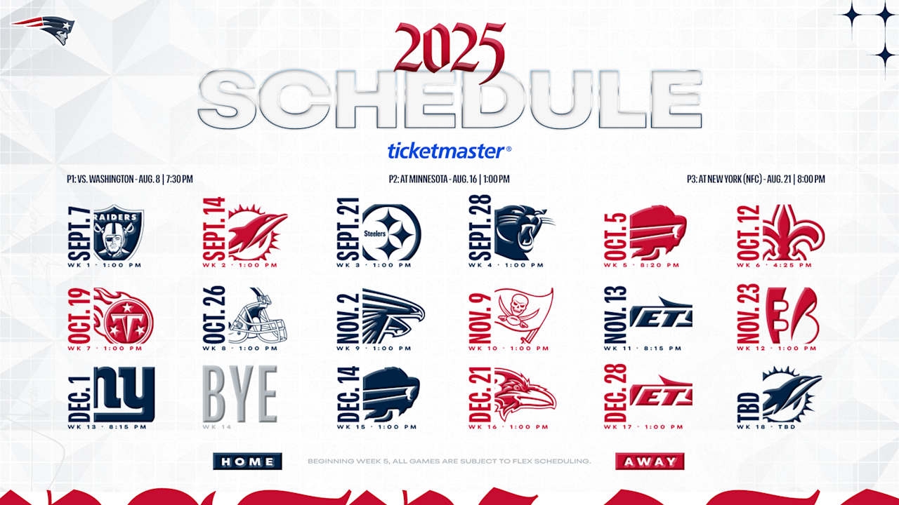 Patriots Schedule 2026 Printable
