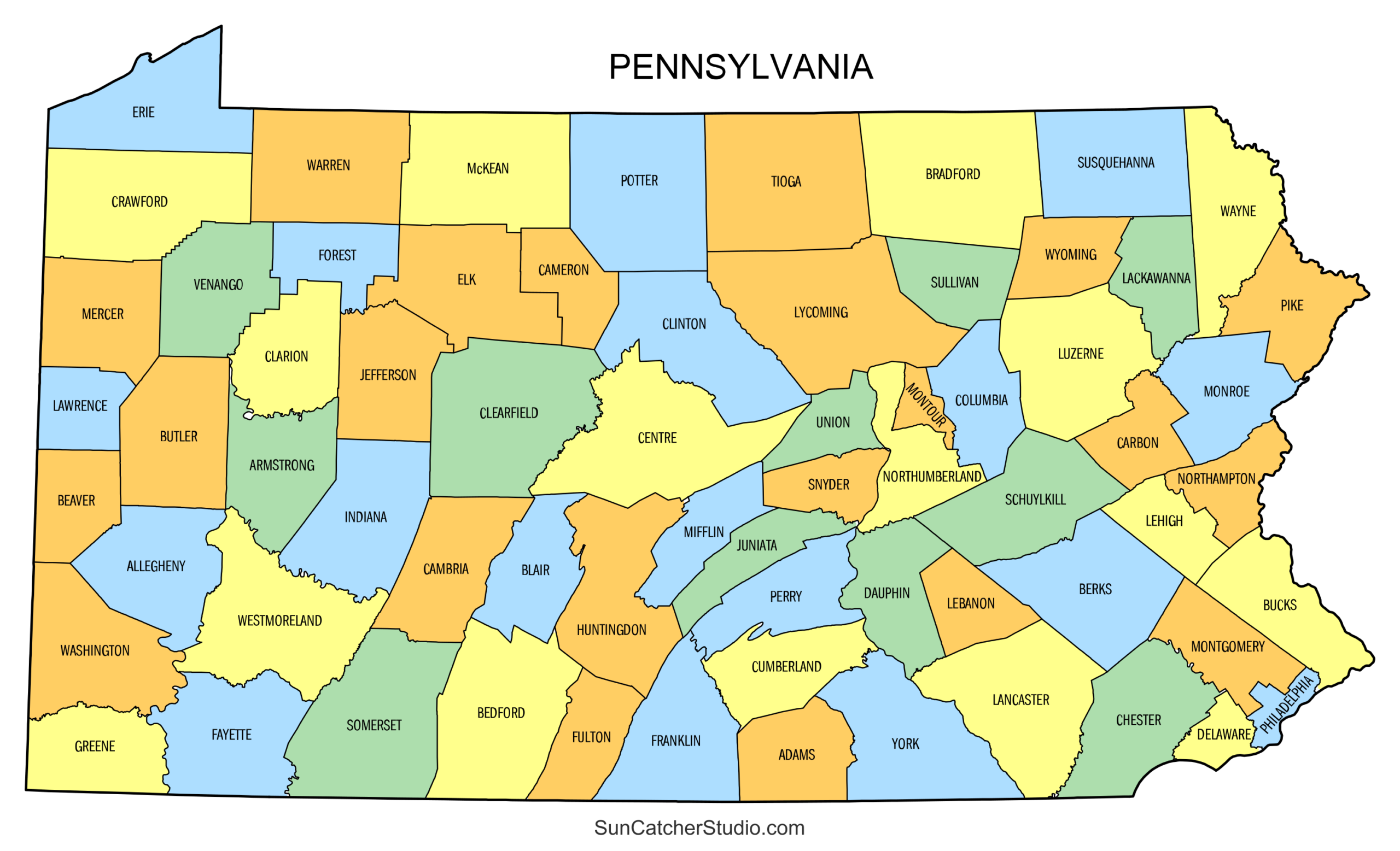 Printable Pa County Map
