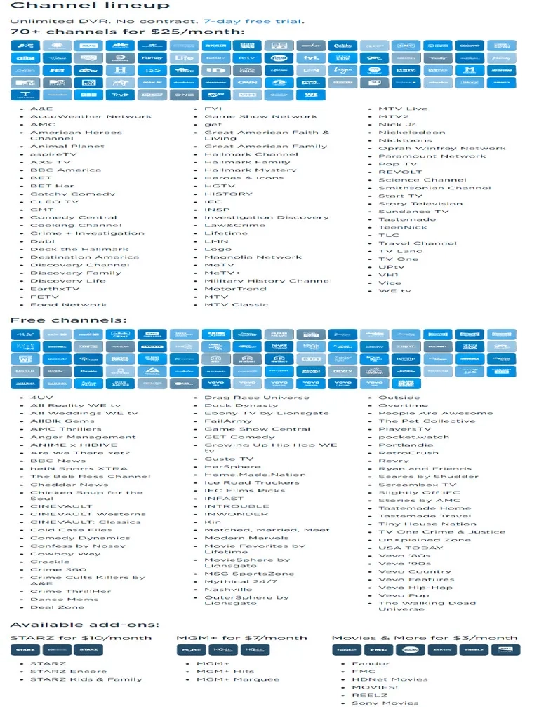 Tablo Tv Channels List Printable