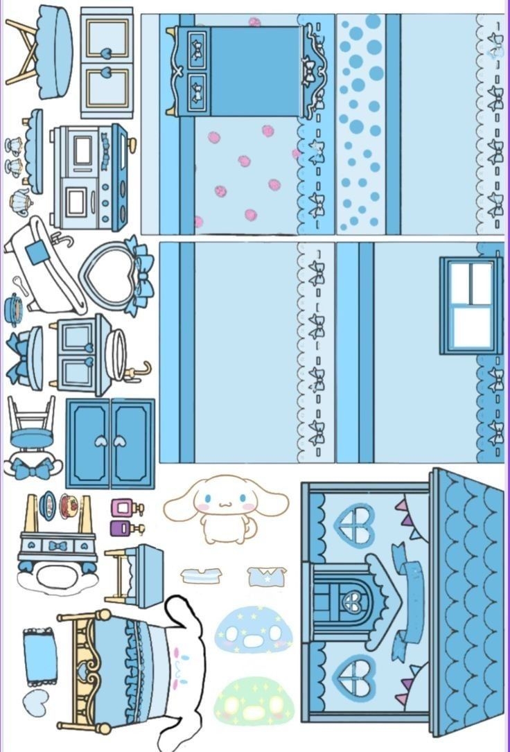 Cinnamoroll Paper Doll House Printable