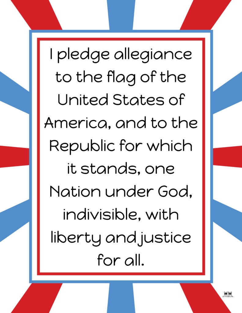 Pledge Of Allegiance Printable