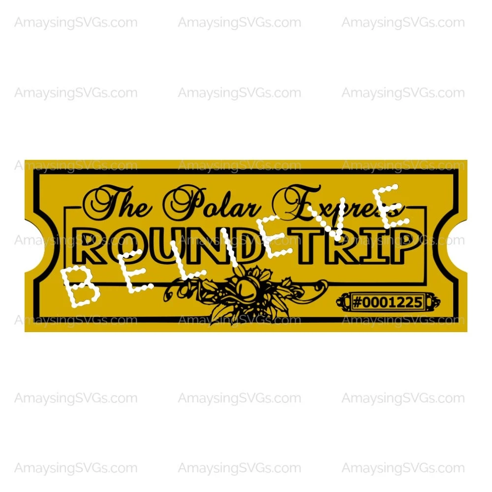 Polar Express Ticket Printable Believe Train Ticket PDF Etsy 