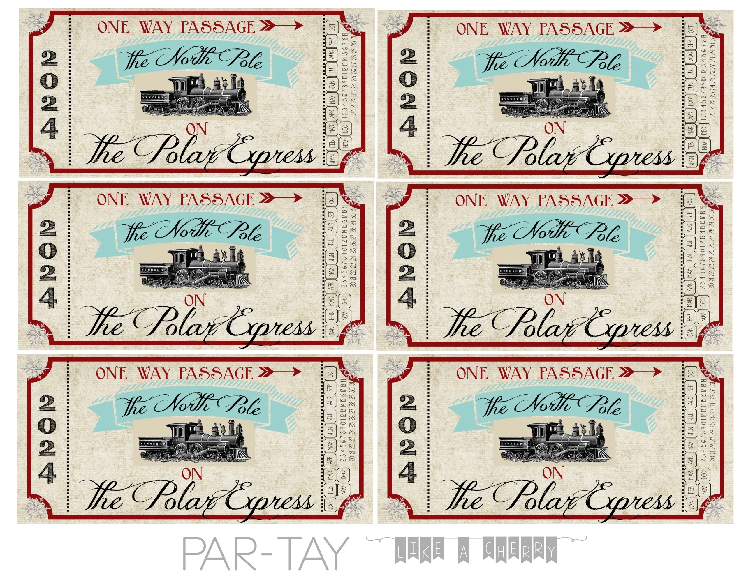 Polar Express Train Tickets Free Printable Party Like A Cherry