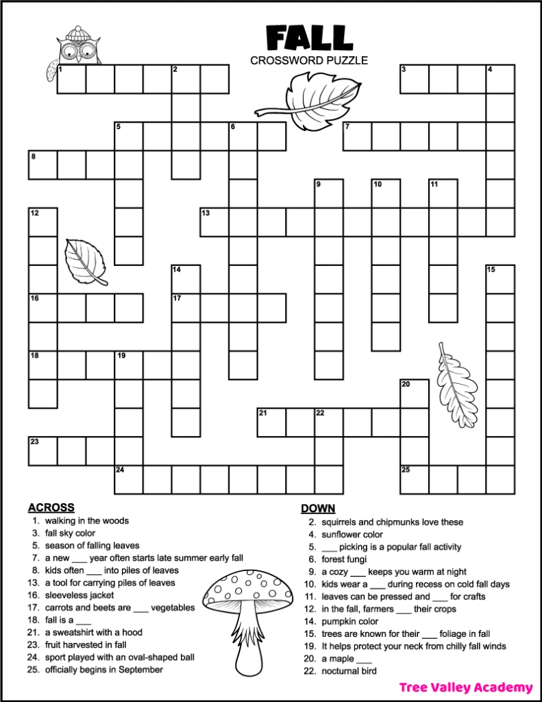 Printable Crossword Puzzles With Solutions